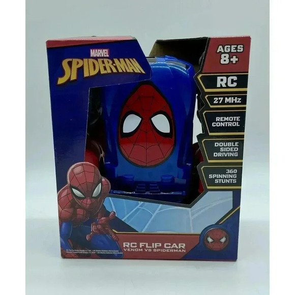 Marvel Spider-Man Venom Vs Spiderman Remote‎ Control RC 27 Mhz Flip Car - Picture 1 of 5